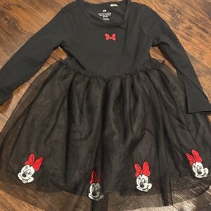 H&M Black Dress with Red Minnie Mouse Accents Girls size 5T/6 - New- No tags